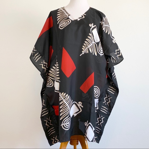 Step in Style Other - Step in Style short Kaftan Black Red White & Gold.
